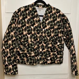 NEW Rachel Comey x Target Olive Green Animal Print Cropped Quilted Jacket Size M